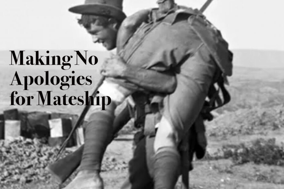 A soldier carrying a mate to safety