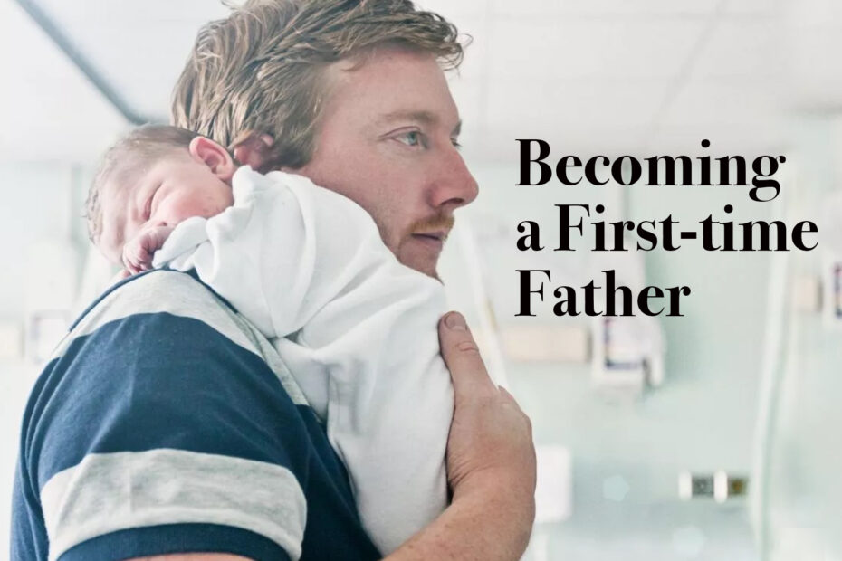 Image of a father with a new born baby