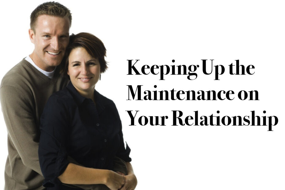 A man and a woman look happy together