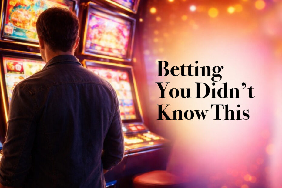 A man is standing at poker machines