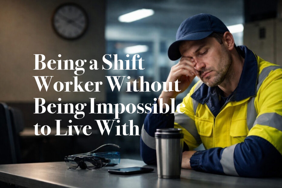 A man is looking tired after his shift finishes